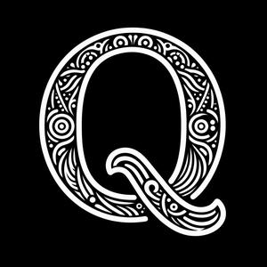 Frottage creation: letter Q (version 3)