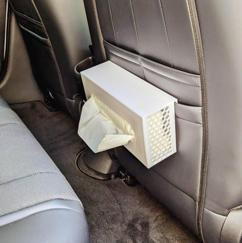 Car backseat pocket tissue box [no support]