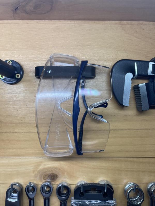 Safety glasses holder/support