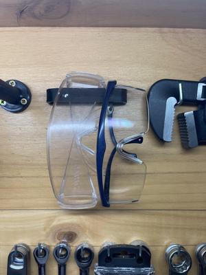 Safety glasses holder/support