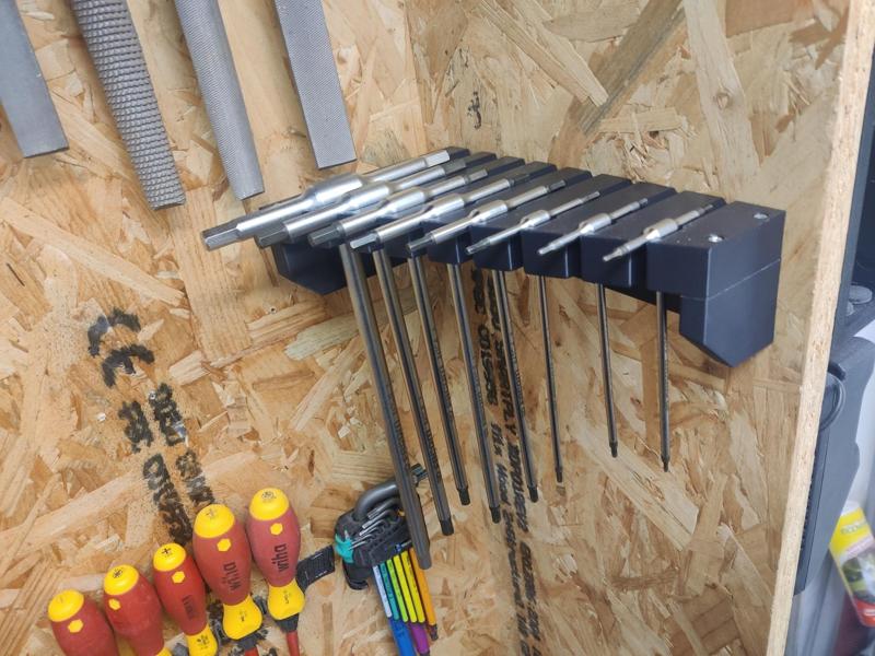 Facom 8 piece T-handle hex key set holder