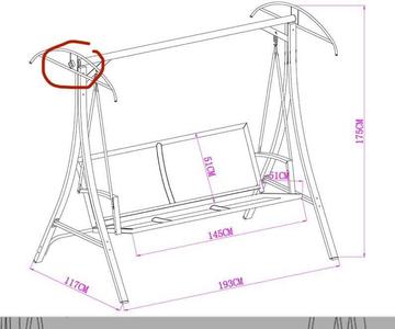 Holder for swing's roof