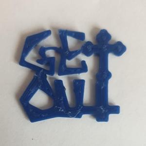 get out graffiti-ish sign