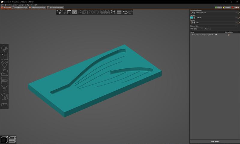 Silikon Form Negativ vom Fisch Schwanz einfach skalierbar