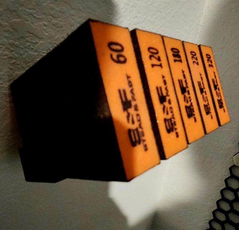 Sanding sponge wall rack