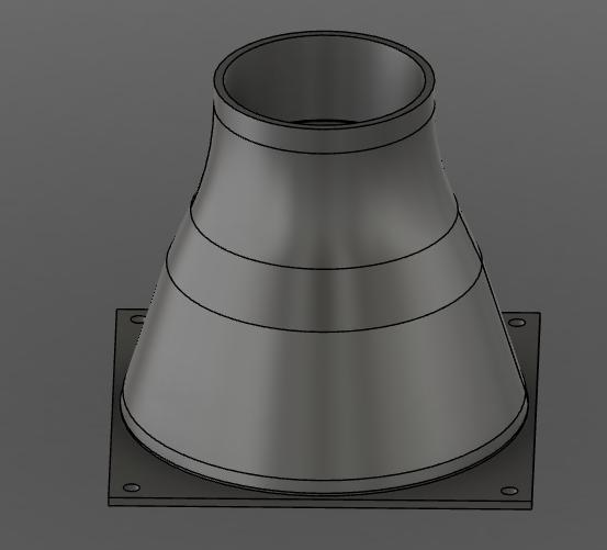 140mm fan to 74mm tube