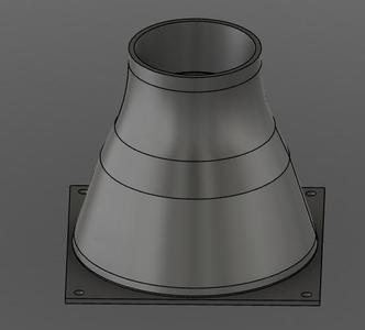 140mm fan to 74mm tube
