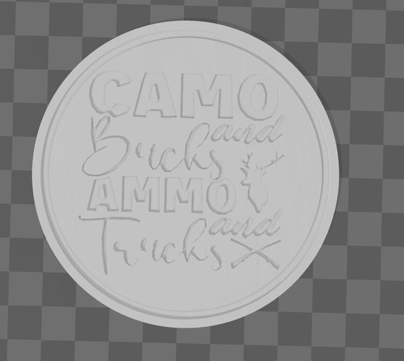 Camo Bucks Ammo and Trucks Coaster