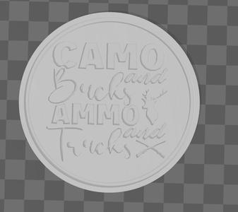 Camo Bucks Ammo and Trucks Coaster