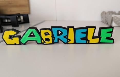 GABRIELE LETTER  MARIO BROS FONT BIRTHDAYS DECOR