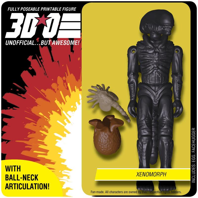 ALIEN XENOMORPH // GI JOE // O-RING ACTION FIGURE