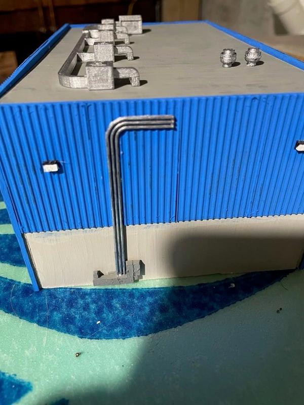 HO Scale Electrical Box and Service Mast Style 2