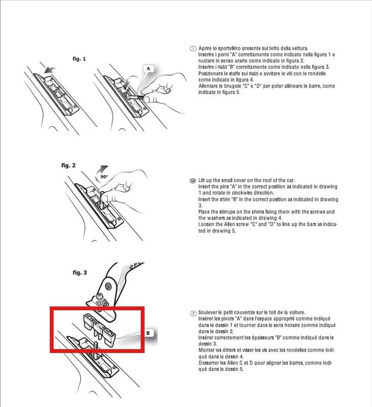 Mercedes-Benz W246 roof racks mount shim