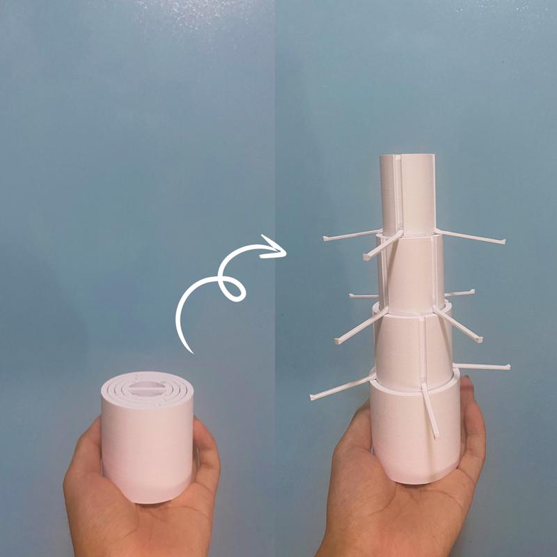 Collapsible Hook Rack (Print-in-Place)
