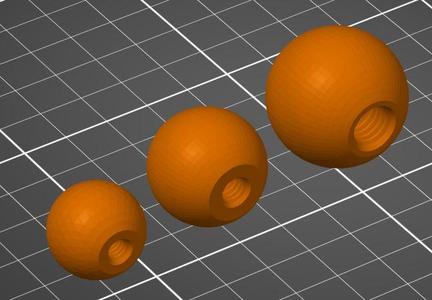 Kugelgriff, Kugelknopf, ball handle, ball knob, amerikanisches UNC Gewinde, american UNC thread