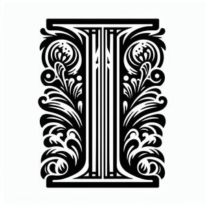 Frottage creation: letter I (version 3)