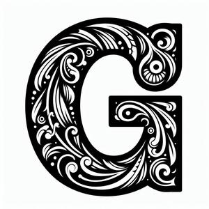Frottage creation: letter G (version 3)
