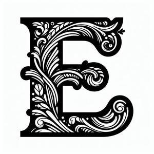 Frottage creation: letter E (version 4)