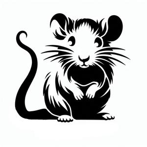 Stencil: Cute mouse (version 5)