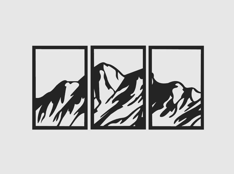 Moutains 3 parts/frames - wall art