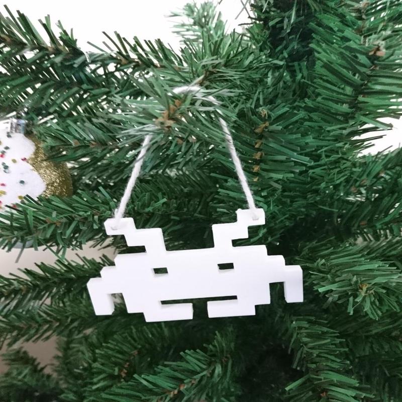 Space Invader Christmas Tree Ornament (Remix)
