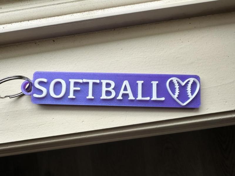 Softball Keychain