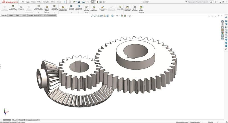 Bevel and spur gear