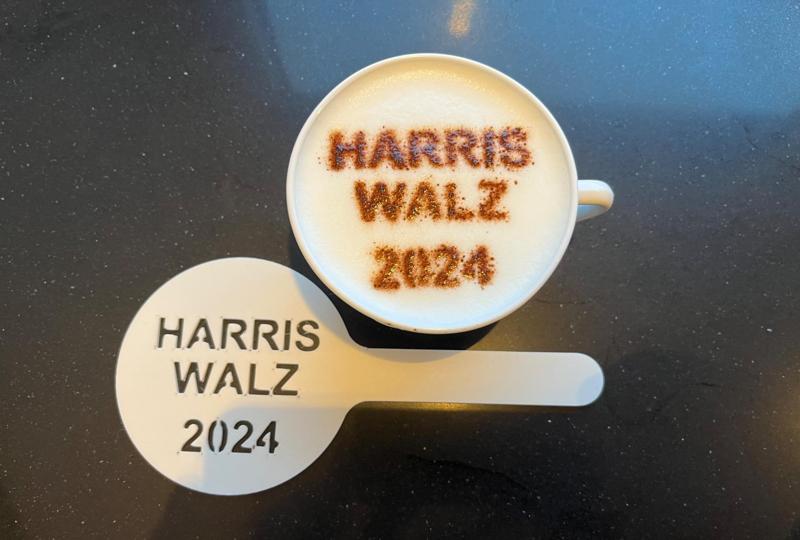 Cappuccino Latte Art Harris Walz 2024