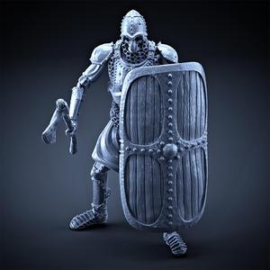 Skeleton - Heavy Infantry - Axe + Square Shield - Idle Pose