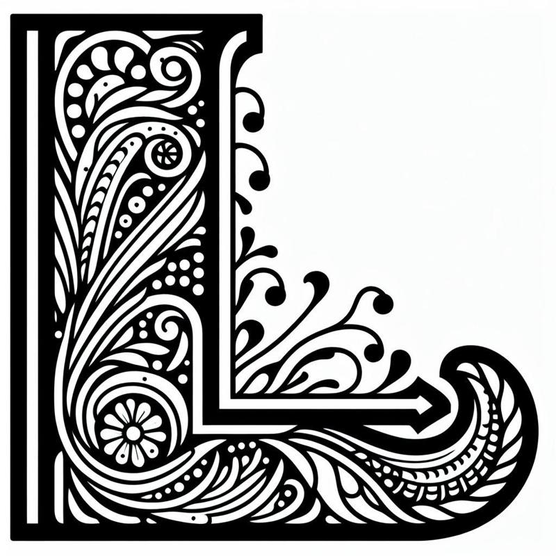 Frottage creation: letter L (version 1)