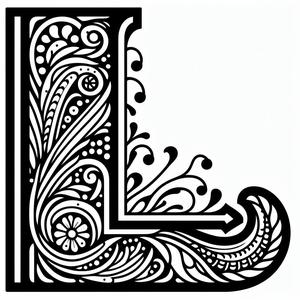 Frottage creation: letter L (version 1)