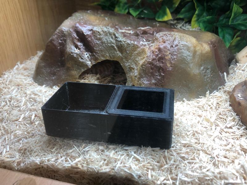 reptile non-escape food pot and water bowl