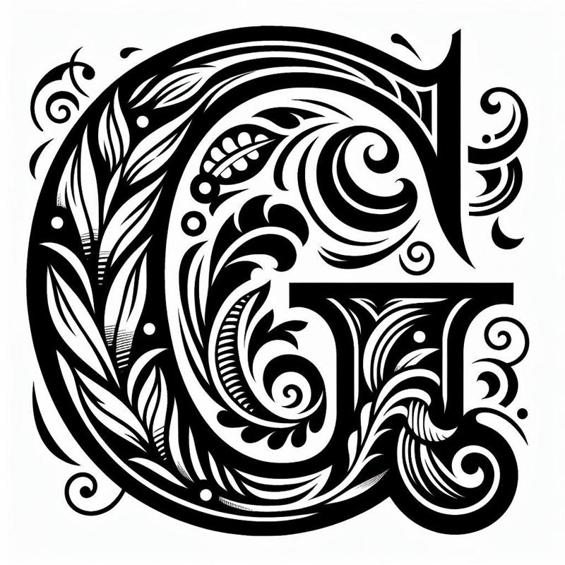 Frottage creation: letter G (version 1)