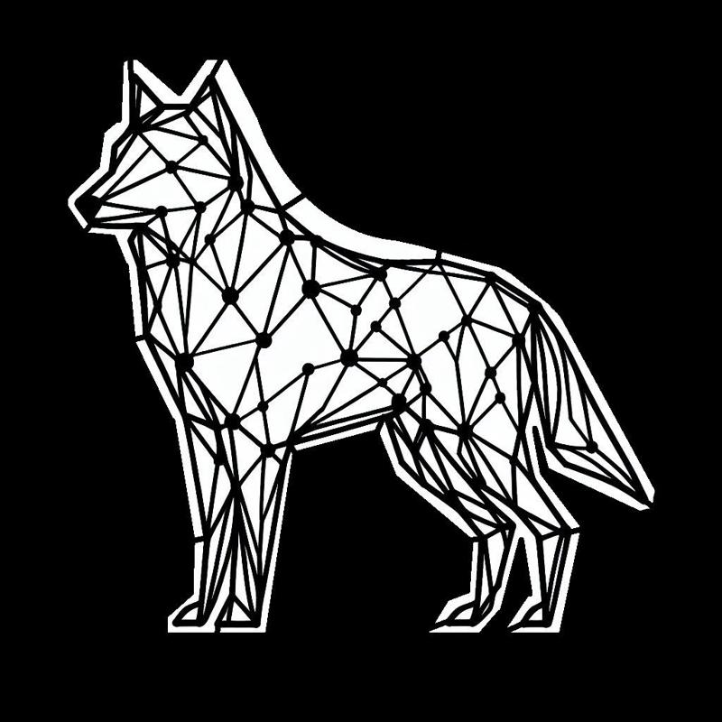 Stencil: A standing wolf
