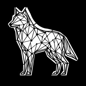 Stencil: A standing wolf