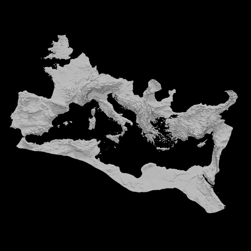 Topographic Map of the Roman Empire – 3D Terrain