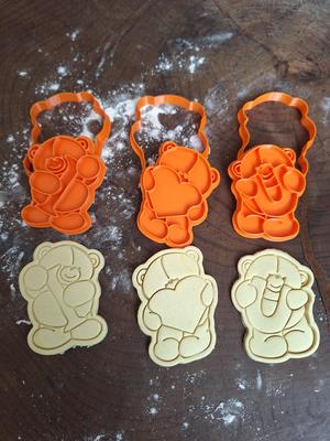 Teddy Bear Cookie Cutter STL - Cute 'I Love You' Biscuit Cutter Kit for 3D Printing
