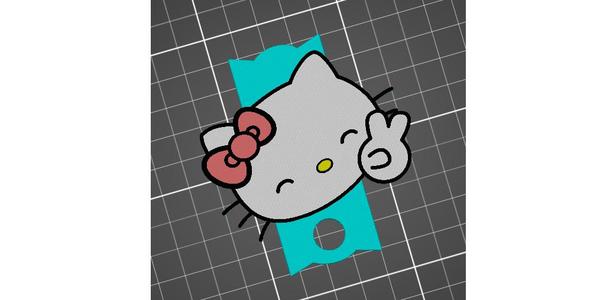 Kawaii Kitty Peace Hand Plate Tag Lid Topper Large Straw Accessory STL 3D Printing File / 40 oz Tumbler Multi Layered Multi Color Print