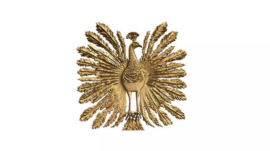 decor set wall panel peacock relied mural CNC 04 3D print