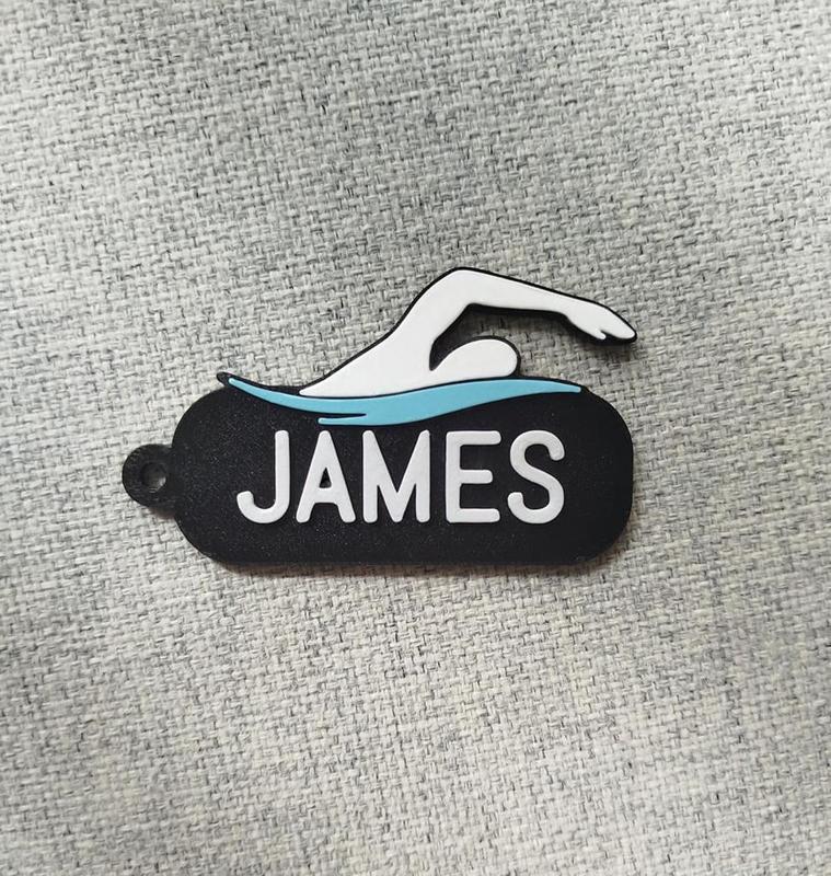 Swimmer name tag generator - James