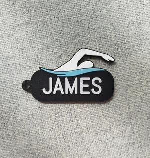 Swimmer name tag generator - James