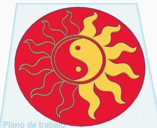 Ying Yang decorative painting for wall lithophany