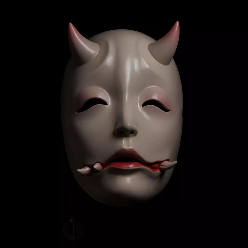 Japanese Oni Cursed Beauty Hannya Yokai Nipponese mask toy