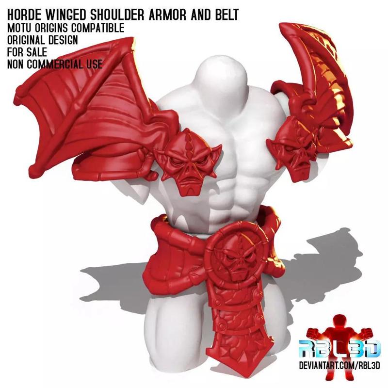 Horde winged shoulder armor and belt motu compatible
