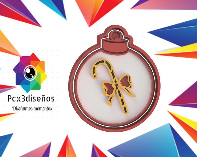 COOKIE CUTTER CHRISTMAS BALL 3 CHRISTMAS CANE CANDY