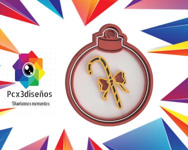 COOKIE CUTTER CHRISTMAS BALL 3 CHRISTMAS CANE CANDY