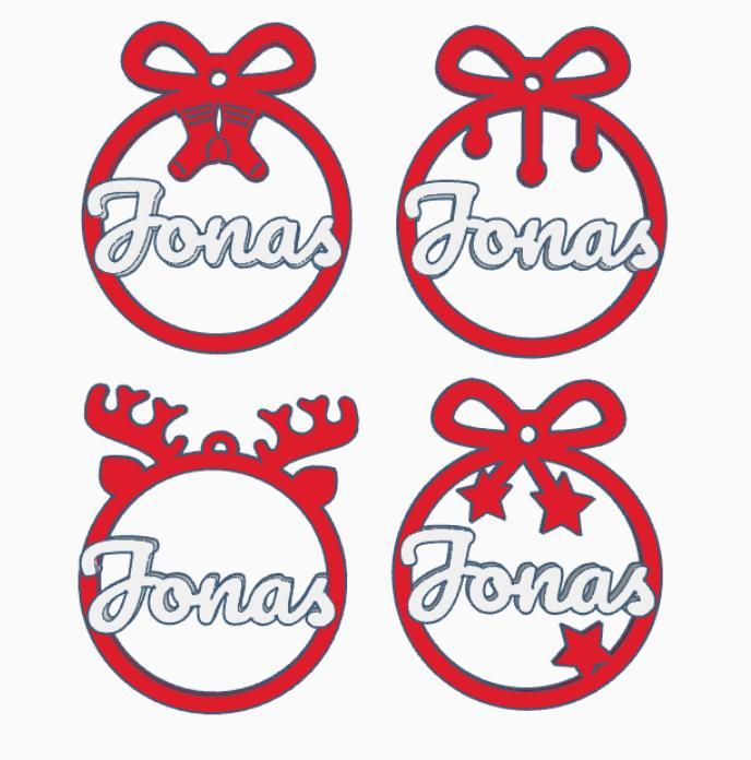 5 x Jonas, Christmas bauble, christmas