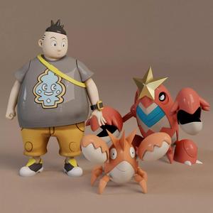Pokemon 341 Corphish 342 Crawdaunt  npc Tierno   3d print model