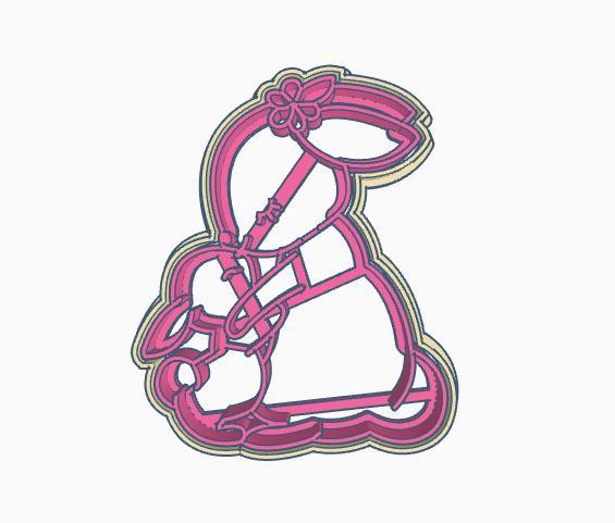 mom and baby bunny cutter