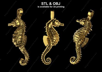 3D pendant sea horse designs  STL